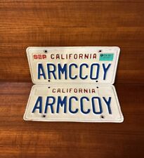 CALIFORNIA License Plate PAIR Vanity Set ARMCCOY SEP 1996 picture