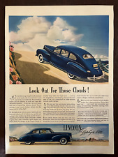 1941 LINCOLN Zephyr Vintage Print Ad V 12 Blue Car picture