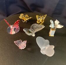 Crystal & Glass Butterfly Lot of 7, Sevres France, Waterford, Capodimonte Italy picture