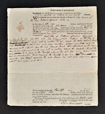 1805 antique LEGAL WRIT cumberland portland ma Jn DENNIS signed FREEMAN Patriot picture