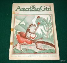 VINTAGE GIRL SCOUT - 1935 AMERICAN GIRL - APRIL picture