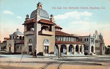 Pasadena CA California Lake Avenue Methodist Church Vtg Postcard C52 picture