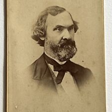 Antique CDV Photograph Charming Mature Man Beard ID Thomas Harlow Medford MA picture