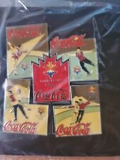 2002 Salt Lake City Olympic 5 PIN SET Coca Cola, Shape of Utah, ICE SKATING New picture