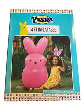 PEEPS Pink Bunny Inflatable 4' Tall Easter Holiday Home Decor Inside & Outside picture