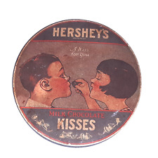 Hersheys Milk Chocolate Kisses Round Tin A Kiss For You Vintage 1982 England picture