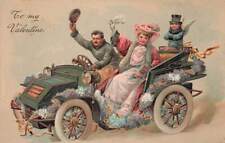 c1910 Fantasy Elegant Fancy Couple Driving Car Angel Germany Valentines Day P418 picture