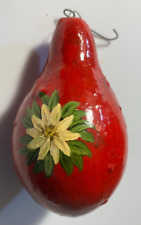 Vintage Handmade Hand Painted Red Melon Jug Christmas Ornament VG picture