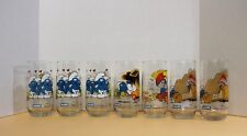 VTG Lot Of 7 Smurf Collectable Peyo Drinking Glasses Wallace Berrie & Co. - 1982 picture