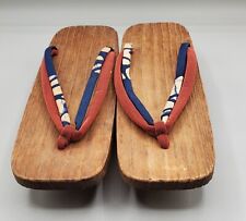 Vintage Japanese Wooden Wood Geta Geisha Sandals Shoes picture