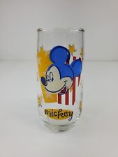Vintage Mickey Mouse Drinking Glass Anchor Hocking Disney Yellow Stars picture