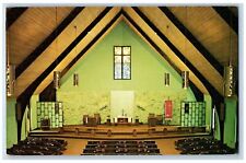 c1950's Waverly Iowa IA Redeemer Lutheran Church Interior Altar Benches Postcard picture
