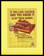 2003 Wendy's Chicken Strips Framed 11x14 ORIGINAL Vintage Advertisement picture