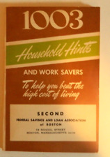 Boston 1963. Second Federal Savings and loan association. 1003 House hold hints picture