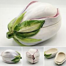 Vintage Vietri Italian Ceramic Lily Flower Bud Trinket Box picture