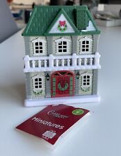 COBBLESTONE CORNERS FRENCH-STYLE HOUSE MINIATURE XMAS VILLAGE-LED LIGHTS NWT picture