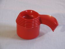 Set 6 Red Tupperware Nesting Measuring Cups 6135A-6140A, Appear Unused picture