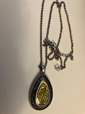 vintage estate  carnival glass pendant  chain necklace picture