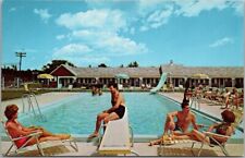 CENTERVILLE, Cape Cod Mass. Postcard THE CRAIGVILLE MOTEL Pool Scene c1960s picture