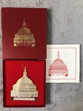 RARE 1989 United States Capitol Christmas Ornament 24kt Gold 3rd In Series Dome picture