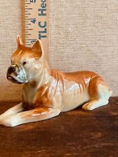 Vintage Japan Resting Brown Boxer Dog Figurine Ceramic Enesco Mid Century Modern picture