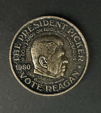 1980 The President Picker Brass Coin Vote Reagan / Carter if on Edge Anderson picture