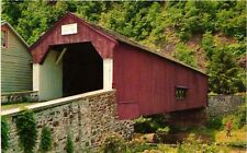 Vintage Postcard- OLD COVERED BRIDGE, UHLERSTOWN, BUCKS COUNTY, PA. picture
