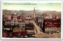 Postcard Denver Colorado Aerial View Mile High State Capitol Rocky Mountains A17 picture