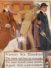 3 Handsome Men New York Chicago Good Clothes Overcoats w/ White Dog* VTG Ad picture
