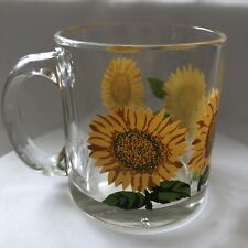 Vintage Libbey Sunflower Clear Glass Mug #18 picture
