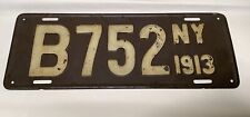 New York 1913 License Plate B752 Original Paint picture