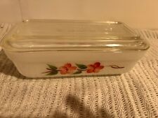 Fire-king peach blossom rectangular casserole with lid picture