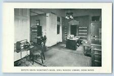 Cedar Rapids Iowa Postcard Deputy Grand Secretary's Room Masonic Library c1920's picture