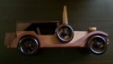 VINTAGE STYLE 1930-1940 WOOD MODEL CAR ROTATING WHEELS NICE COLLECTOR'S ITEM picture