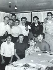 P6 Photograph 1950's Group Photo Young Men Women Party Candid Group Portrait picture