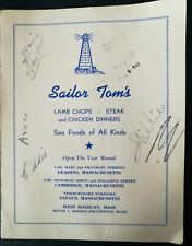 C. 1940s Sailor Tom's Restaurant Menu /Reading Cambridge Saugus Massachusetts picture