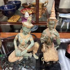 Rare Vintage Thai Kinnari Figure Set Two Pieces  picture