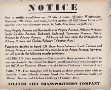 VINTAGE ATLANTIC CITY NJ TRANSPORTATION CO. BUS ROUTE SIGN PLACARD 1955 14x11 picture
