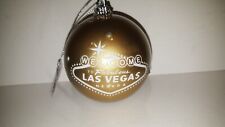 Gold Colored Welcome To Fabulous Las Vegas Blinking Lights Christmas Ornament  picture