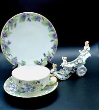 Antique Early 1900s Hand Painted Bone China Tea Cup Lot  Violets Cottagecore  picture