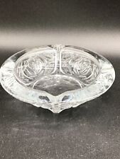 Vintage KIG Indonesia Rose Pattern Clear Glass Ashtray Heavy 6