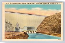 Fontana Dam NC-North Carolina, Fontana Dam, Power House, Vintage Postcard picture