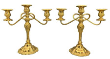 Lovely Pair of 23K Gold Electroplated International Silver Co. 3-Cup Candelabras picture