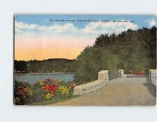 Postcard Footbridge Across Washington Park Lagoon Milwaukee Wisconsin USA picture
