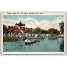 Postcard MI Detroit Belle Isle Boat House And Skating Pavilion picture