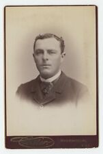Antique Circa 1880s Cabinet Card Handsome Dashing Man In Fancy Suit Riverside CA picture