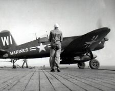 U.S. Marine Corps Vought F4U-4 Corsair Carrier USS Cabot 8x10 WWII WW2 Photo 82 picture