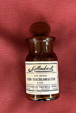 Vintage Trichloracetic Acid Bottle w/Stopper Mallinckrodt Pharmacy Drug Store picture