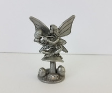 Gallo Ridolfi Miniature Pewter Fairy w/ April Birthstone Crystal Vintage 90's picture