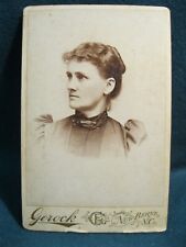 Profile View Young Woman Hat Newberne, North Carolina 1890s CDV Carte de Visite picture